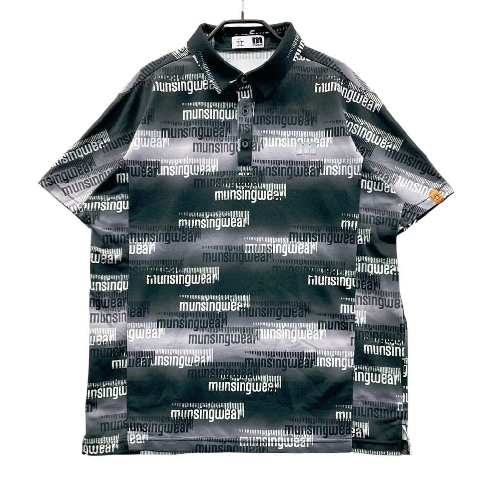サイズ：LL MUNSING WEAR マンシングウェア 半袖ポロシャツ ロゴ総柄