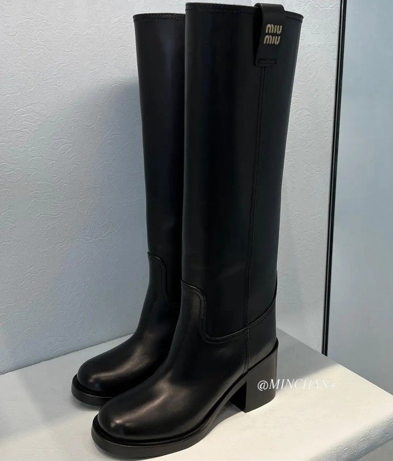 2カラー☆国内未入荷【Miu Miu】レザー ロング ブーツ (MiuMiu/ロング