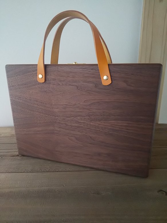 木製アタッシュケース 【ウォールナット×タモ】 ビジネスバッグ 木と革