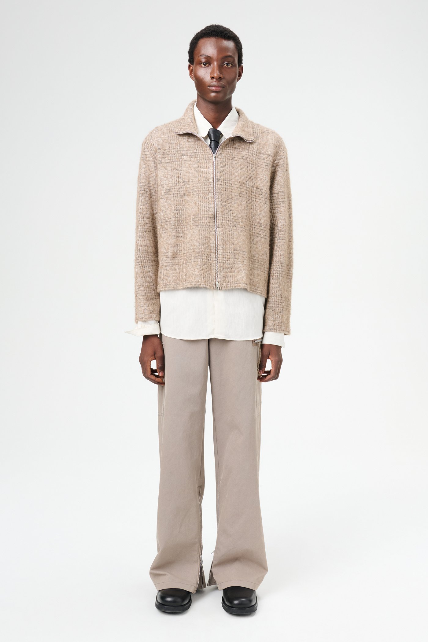 Our Legacy - Shrunken Fullzip Polo Beige Hound Check