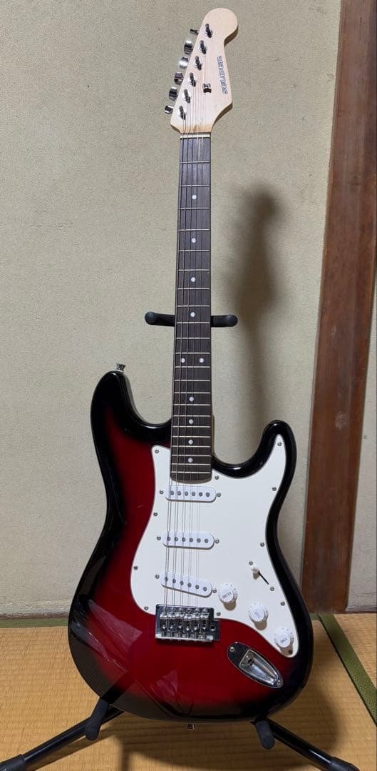 SELDERエレキギター ストラトキャスタータイプケース付き【中古品】 SELDER ストラトキャスタータイプ エレキギター オレンジ ソフトケース
