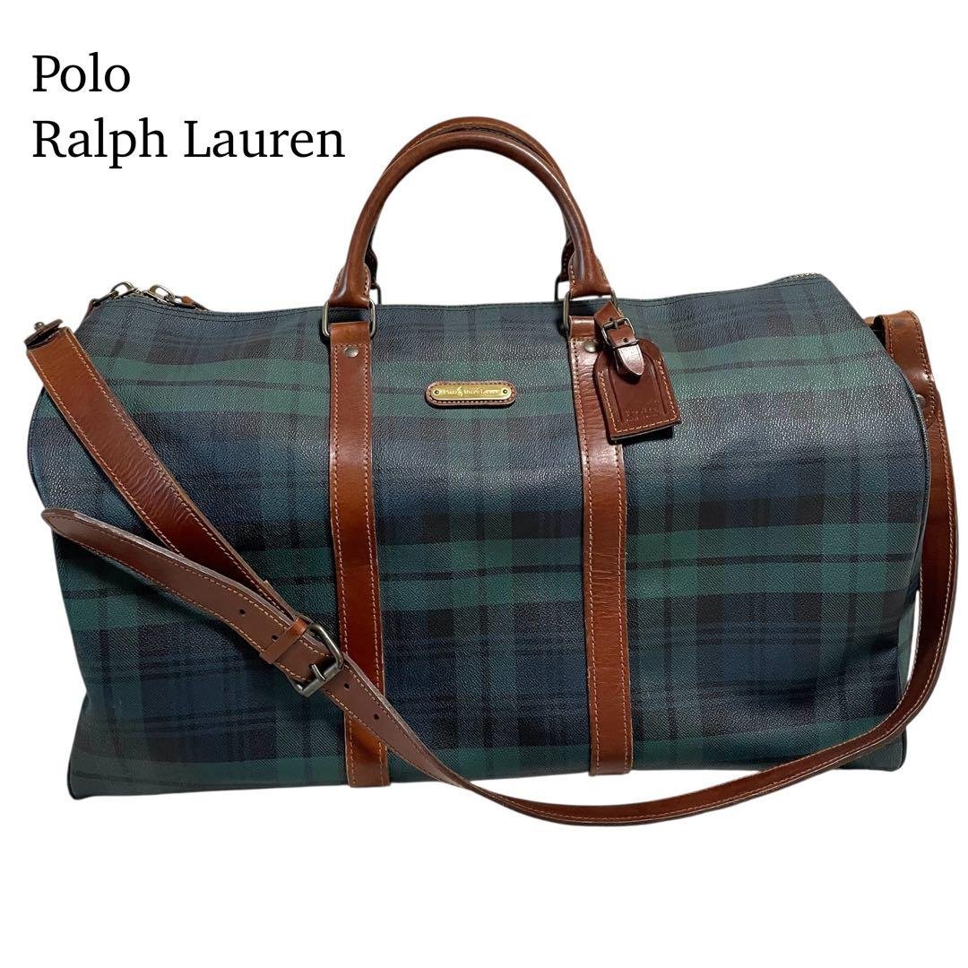 Polo Ralph Lauren ボストンバッグ チェック 大容量 ラージ Polo Ralph Lauren チェック柄ボストンバッグ 大容量 - メルカリ